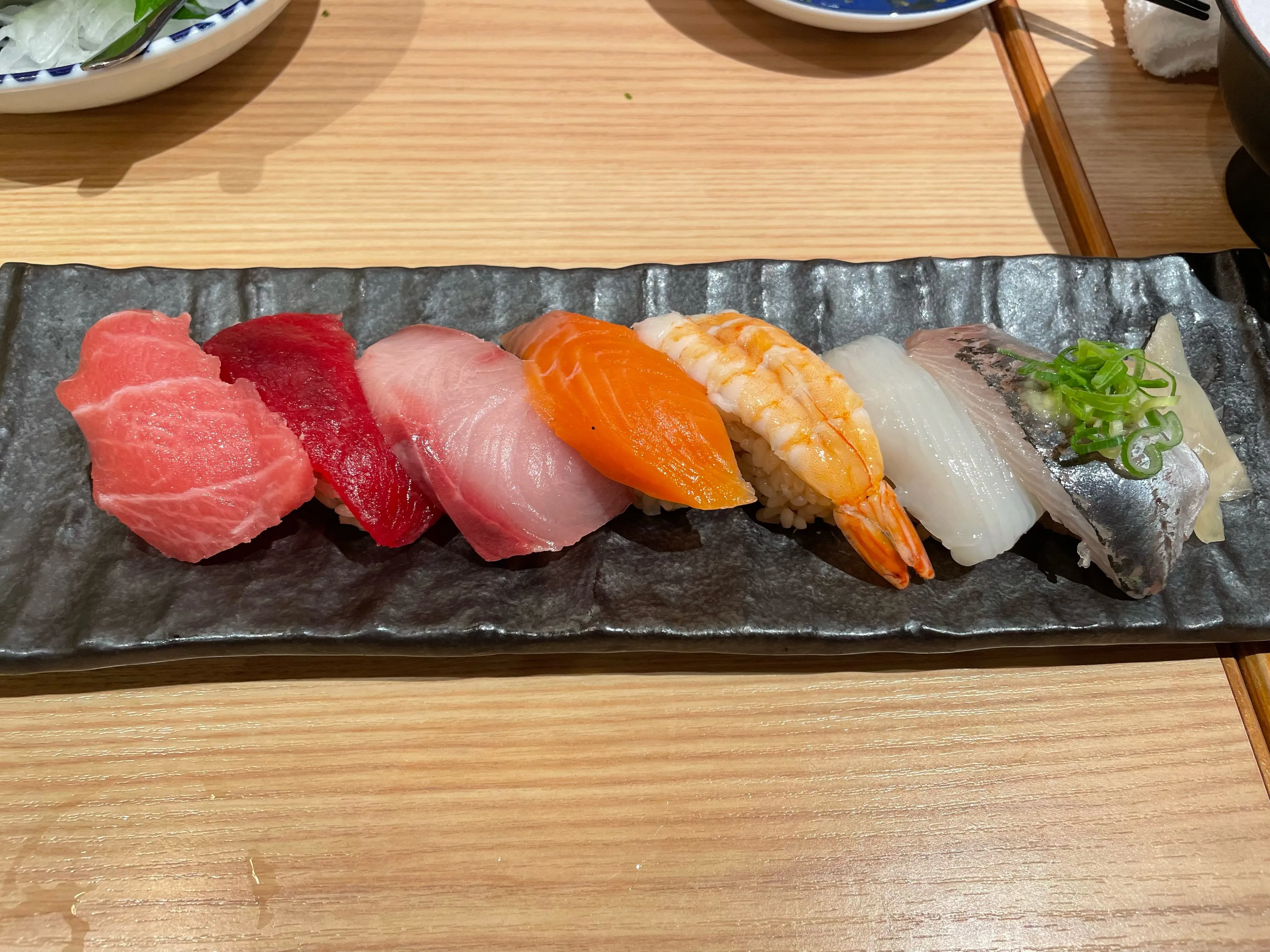 最近、昼ごはんにお寿司を時々食べます(写真は居酒屋ですが、基...